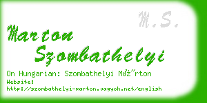 marton szombathelyi business card